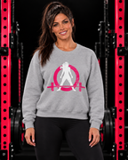 Distressed Logo - Unisex Heavy Blend™ Crewneck Sweatshirt - Inverted Color Logo — WWLW gym hero image
