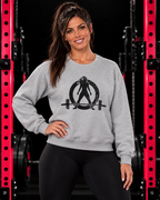 Distressed Logo - Unisex Heavy Blend™ Crewneck Sweatshirt - Black Logo — WWLW gym hero image