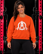 Distressed Logo - Unisex Heavy Blend™ Crewneck Sweatshirt - White Logo — WWLW gym hero image