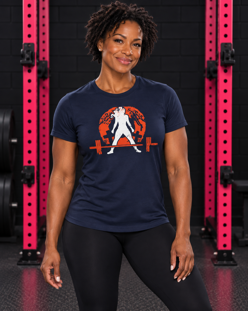 Women's Halloween Graveyard Softstyle Tee — Navy hero photograph