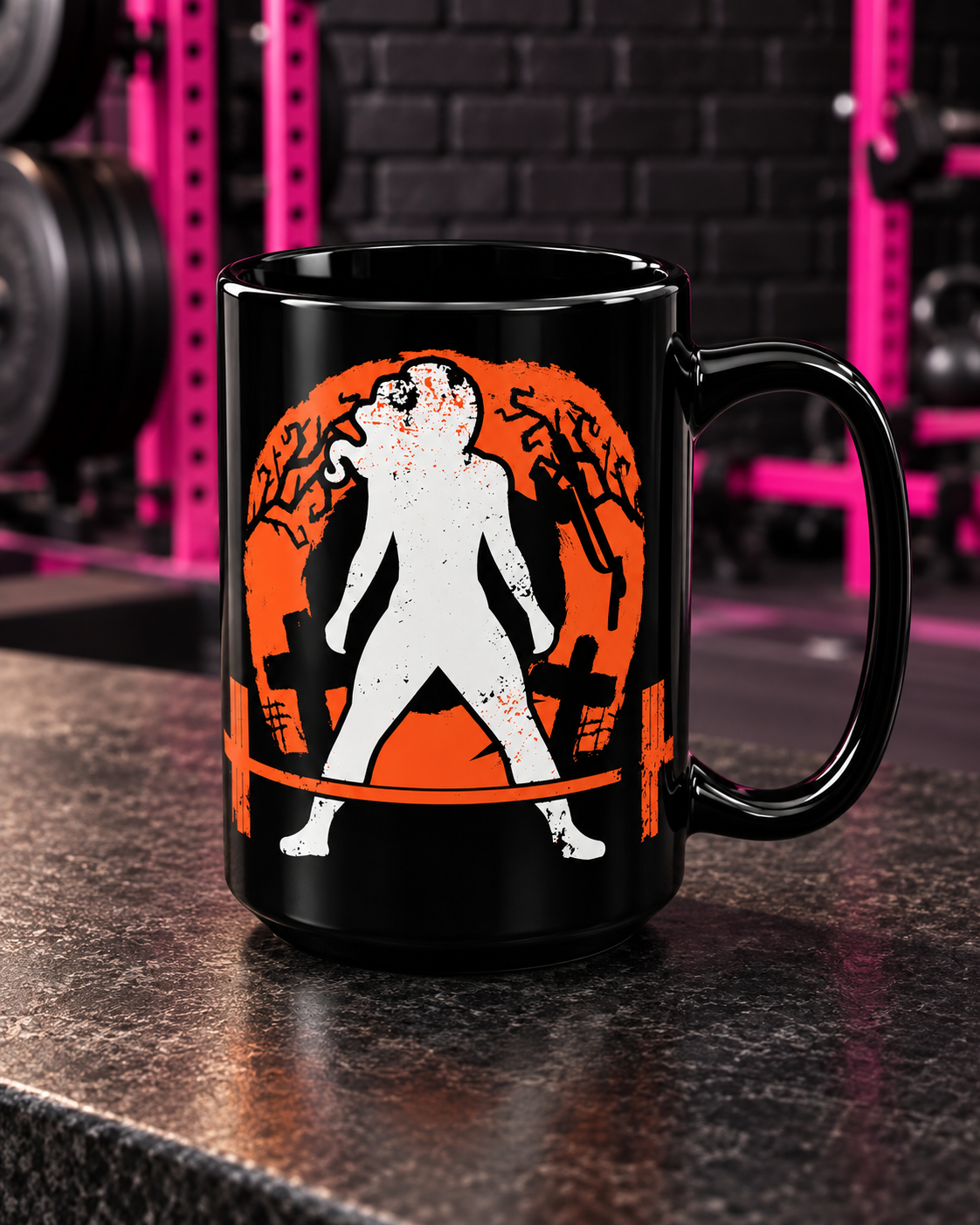 Halloween Graveyard 15oz Black Mug — Black hero photograph