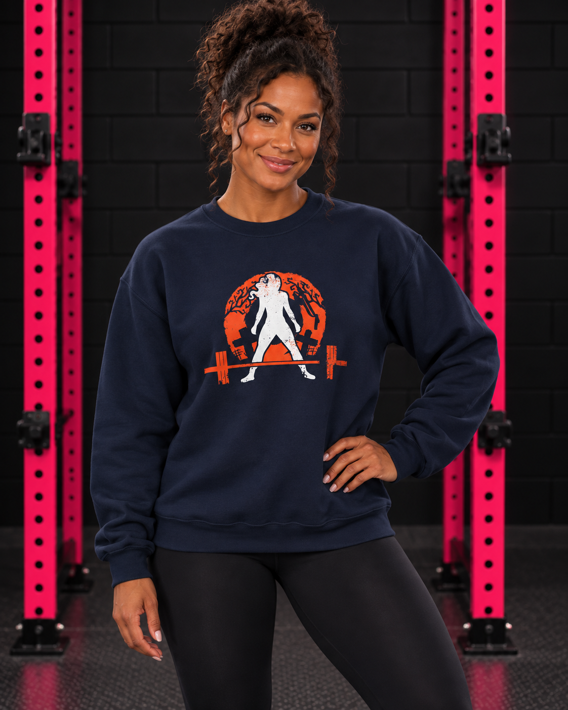 Halloween Graveyard Crewneck Sweatshirt — Navy hero photograph