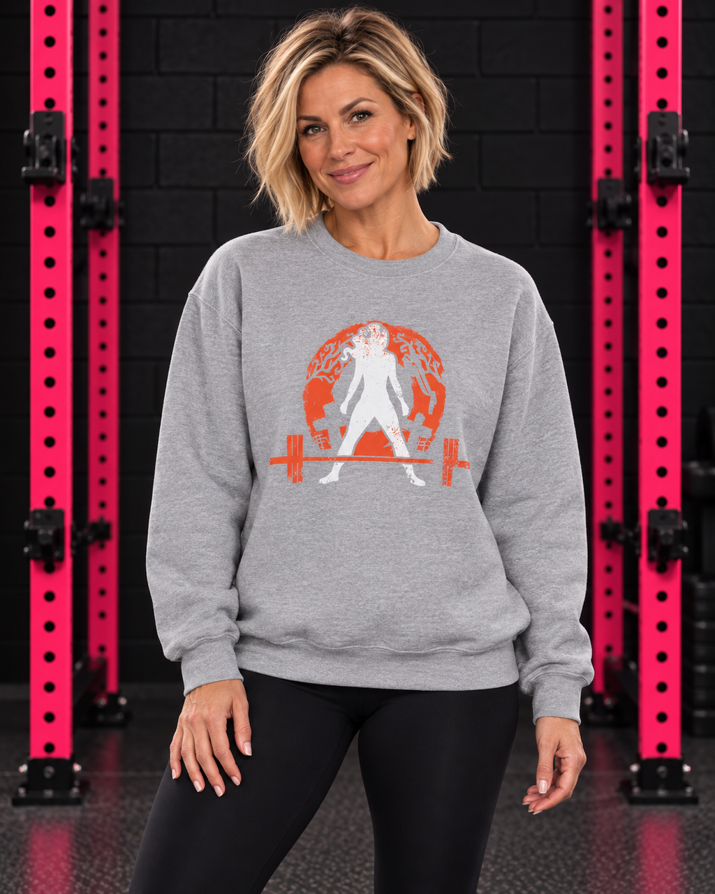 Halloween Graveyard Crewneck Sweatshirt — Sport Grey hero photograph