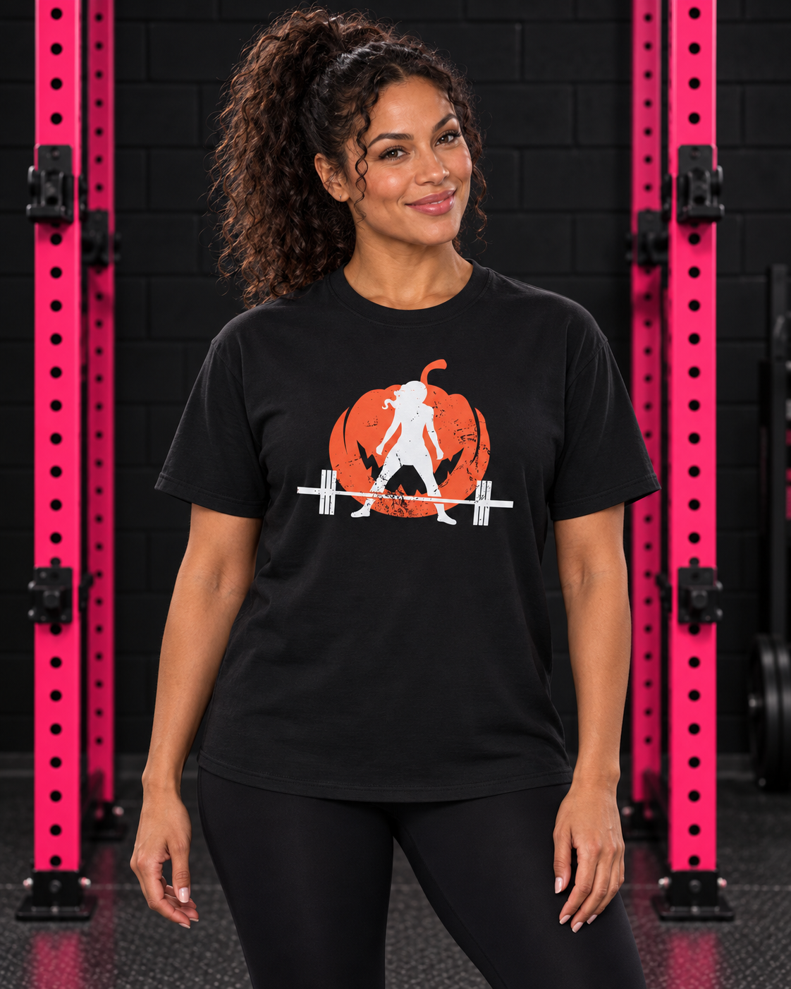 Halloween Pumpkin Unisex Softstyle Tee — Black hero photograph