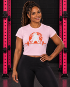 Halloween Graveyard Women's Baby Tee — Light Pink hero photograph