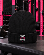 Mom Lifts Heavy – Embroidered Beanie — product-only hero