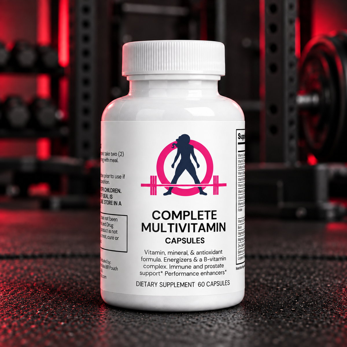 Complete Multivitamin with clean WWLW label in gym