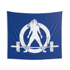 Indoor Wall Tapestries - Blue with White Distressed Logo