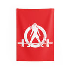 Indoor Wall Tapestries - Red with White Distressed Logo