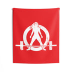 Indoor Wall Tapestries - Red with White Distressed Logo