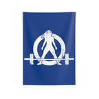 Indoor Wall Tapestries - Blue with White Distressed Logo