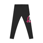 Black Women's Casual Leggings - Color Logo - Mid Thigh
