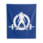 Indoor Wall Tapestries - Blue with White Distressed Logo