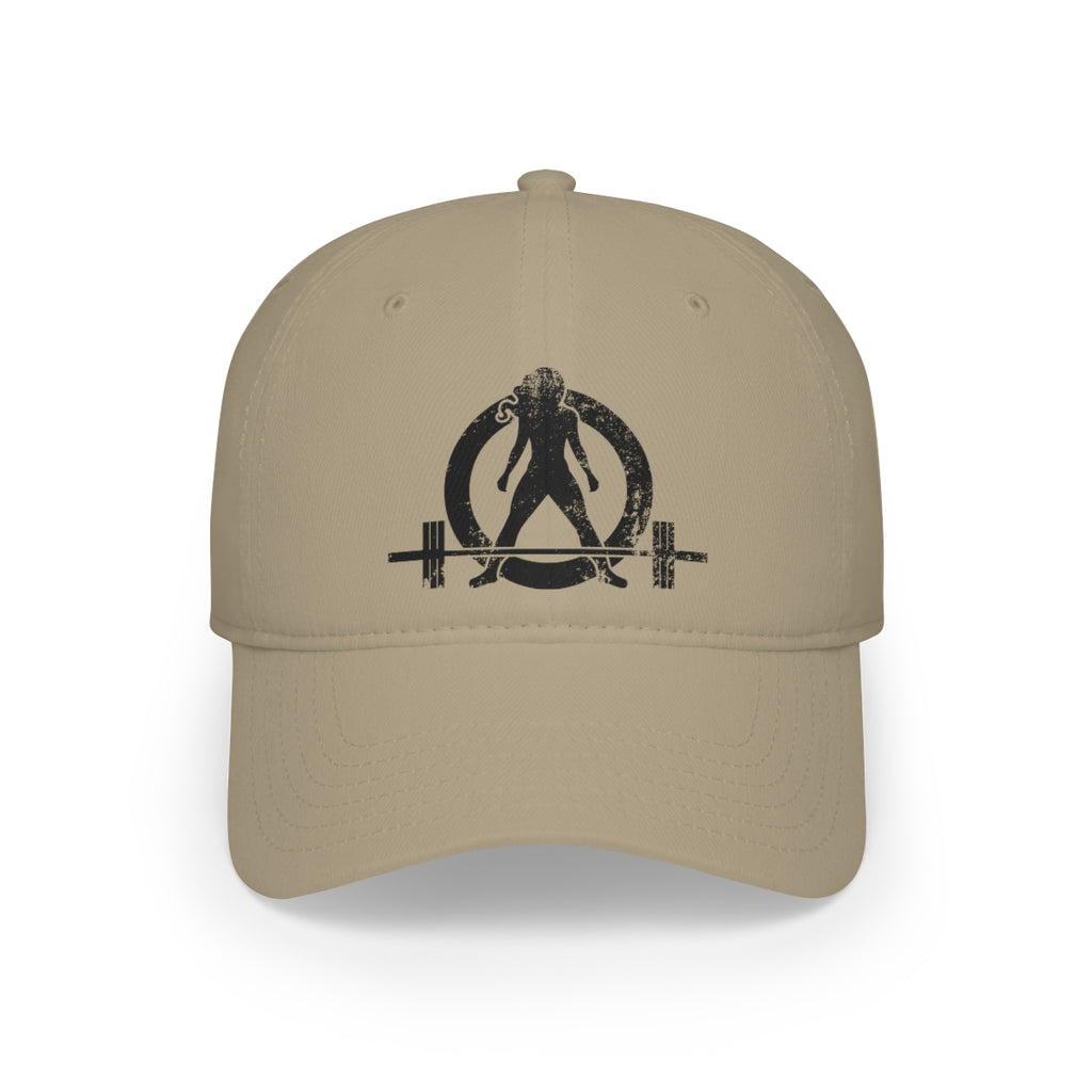 Low Profile Baseball Cap - Distressed Black Logo