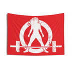 Indoor Wall Tapestries - Red with White Distressed Logo