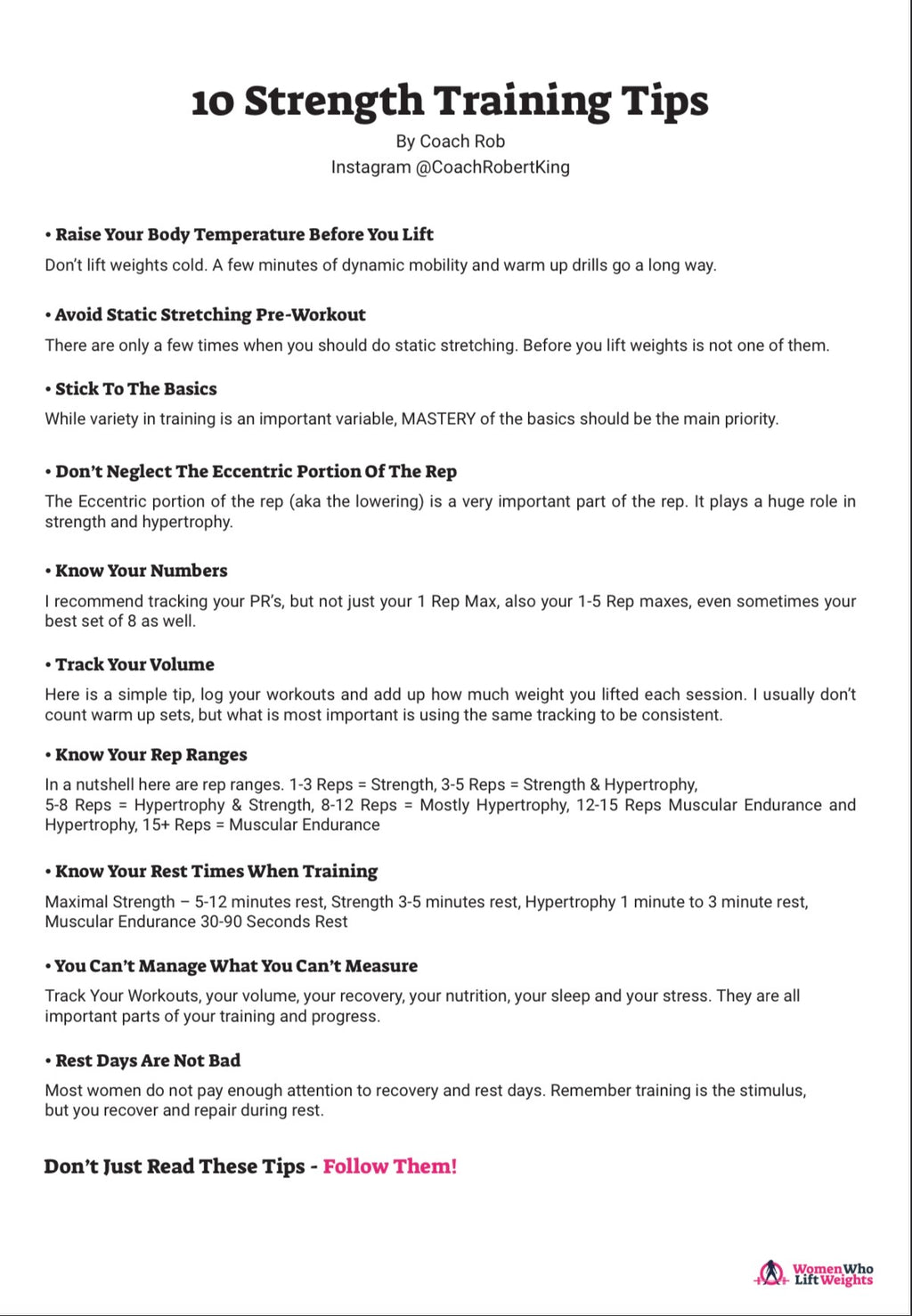WWLW Training Journal - Training, Supplements & Nutrition (Digital Version)